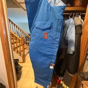 Men's Blue FR Work Pants - Heavy-Duty Flame Resistant Overalls